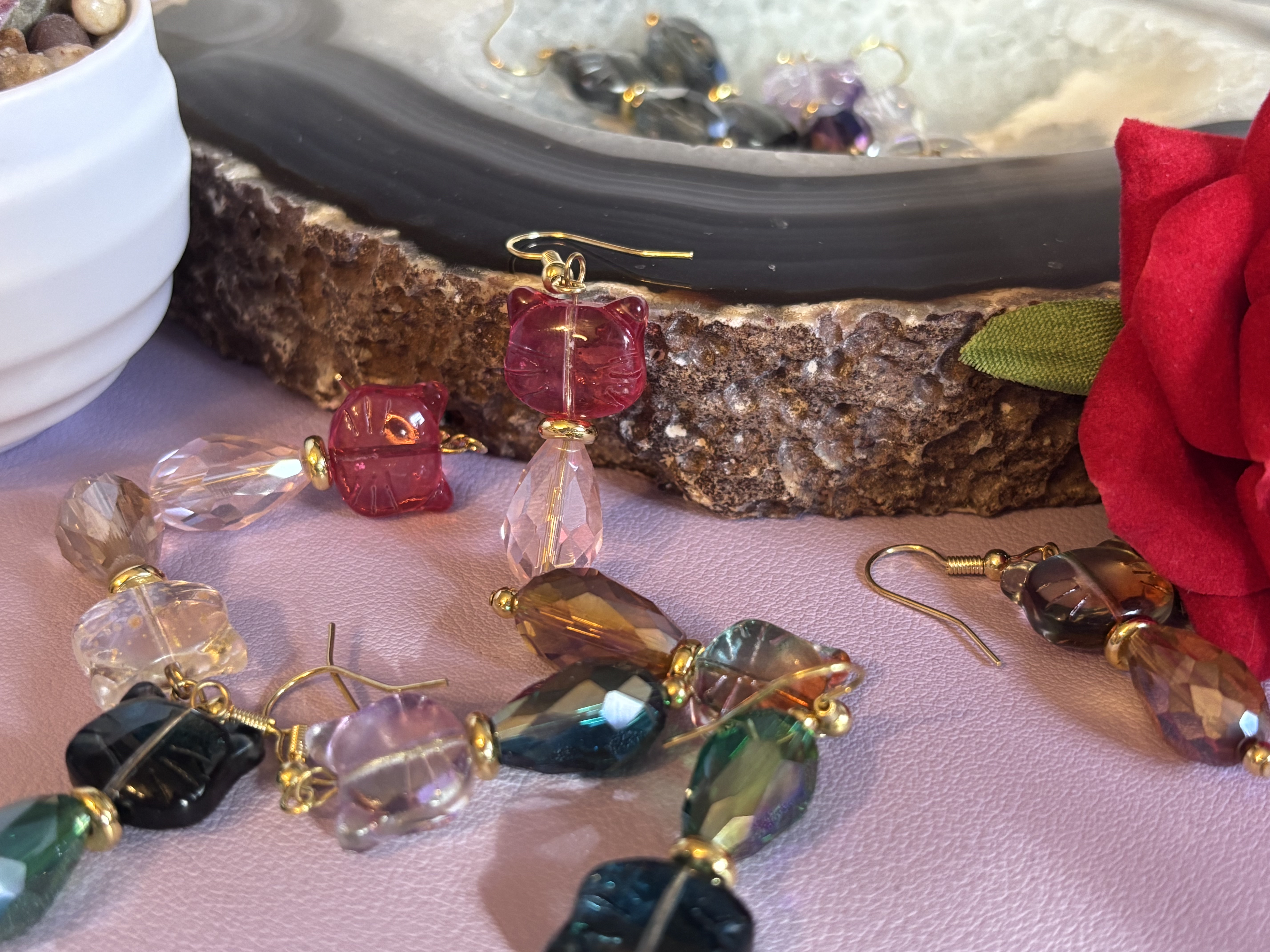 Faceted Glass Cats
